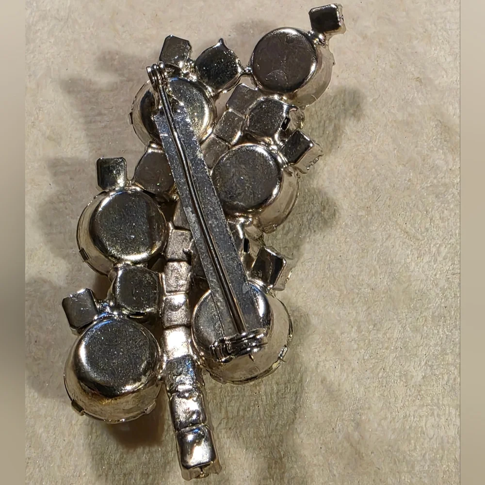 Vintage Silver Crystal Brooch - Picture 3 of 4